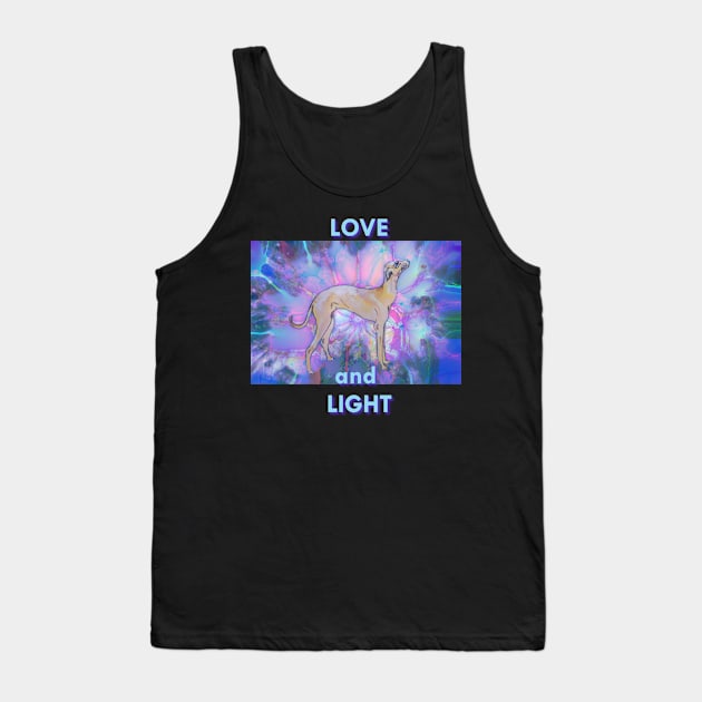 Love and Light Greyhound Tank Top by candimoonart